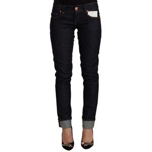 Acht Black Cotton Low Waist Slim Fit Denim Women's Jeans